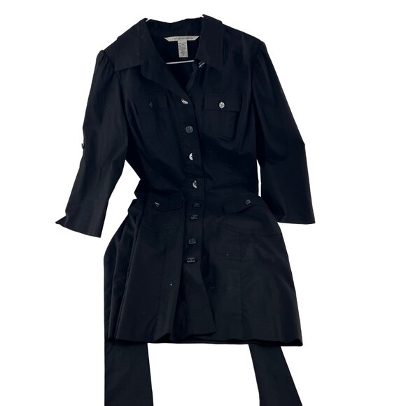 Dianne VonFurstenberg Women's size 12 Button Down Long Sleeve Dress Black - Picture 1 of 4
